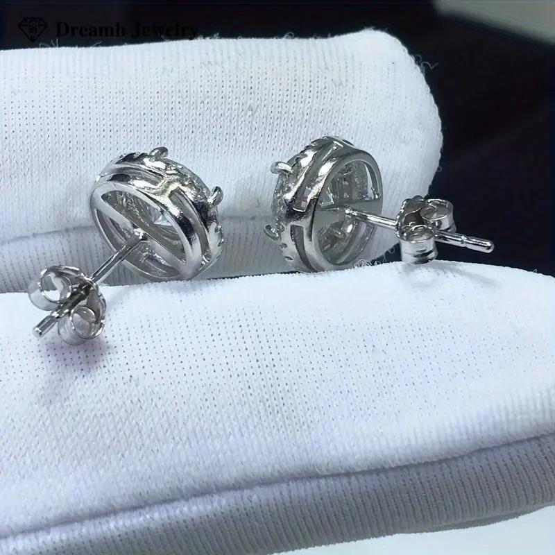 Sparkling Moissanite Stud Earrings S925 Silver | Trendy Fashion Jewelry for Wedding & Daily Wear