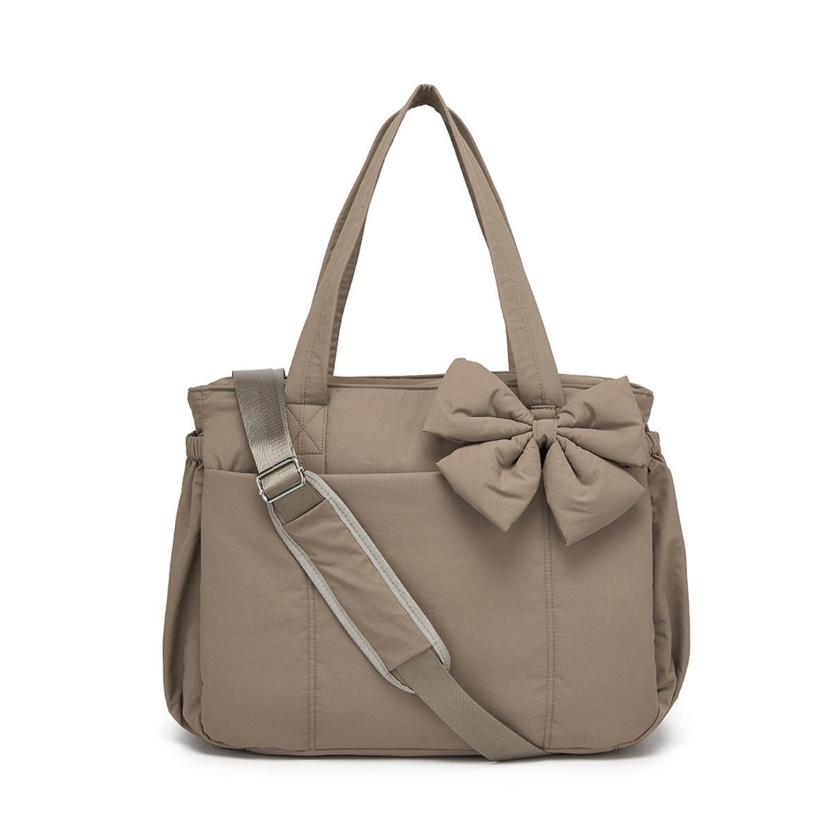 Crush Bow Tote Bag for Women Laptop Friendly Lightweight Puffy Handbag with Removable Bow & Multiple Compartments for Travel Work Beach Gym Crush Bow Tote Bag for Women Laptop Friendly Lightweight Puffy Handbag with Removable Bow & Multiple Compartments for Travel Work Beach Gym