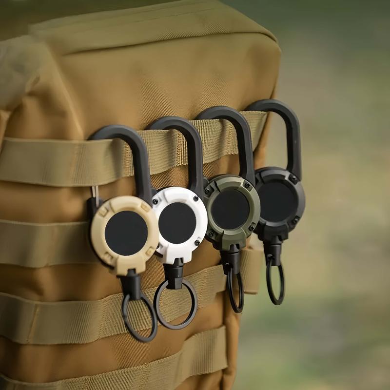 Retractable Keychain Heavy Duty Multitool Carabiner Badge Holder 58cm Stainless Steel Cord for Men Women Easy Use Lightweight Design-MM