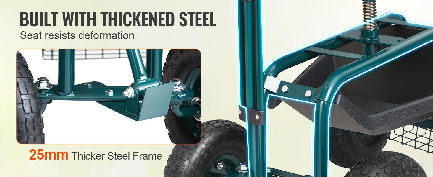 VEVOR Garden Cart Rolling Workseat with Wheels, TikTokShopBlackFriday, Gardening Stool for Planting, 360 Degree Swivel Seat, Wagon Scooter with Steering Handle & Utility Tool Tray, Use for Patio, Yard, and Outdoors VEVOR Garden Cart Rolling Workseat with Wheels, TikTokShopBlackFriday, Gardening Stool for Planting, 360 Degree Swivel Seat, Wagon Scooter with Steering Handle & Utility Tool Tray, Use for Patio, Yard, and Outdoors