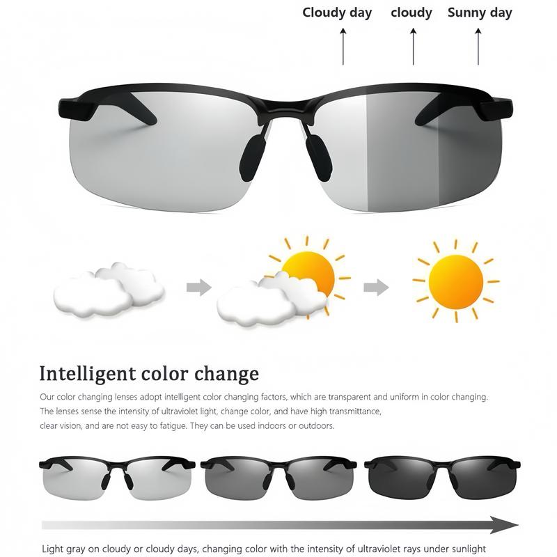 Paleshy Smart-Tint Sunglasses | Oversized Square Frame | 2-in-1 Day & Night | Polarized UV400 | Trendy Unisex Accessory