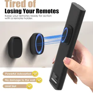 no  hole  hooks Magnetic Remote Holder 4 Pack with Strong Self Adhesive Mount Durable Silicone Organizer for TV Fan or Wall Practical Anniversary Gift - Smooth storage shelf organizer suction cup and drain holes