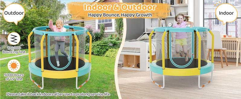 Costzon 48”  Trampoline for Kids, Toddler Trampoline with Enclosure Net, Non-Slip Handrail & Anti-Slip Foot Pads, Indoor/Outdoor, COSTST