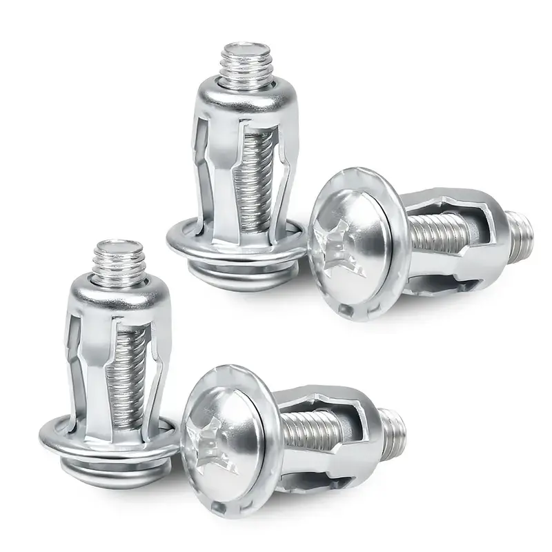 30Pcs/90Pcs Button Rivet Locking Nuts Set - Heavy-Duty Carbon Steel High-Strength Industrial Hardware, Bolt-Compatible, for Fixing, Reinforcement in Humid Environments (M4, M5, M6 3 Sizes), Furniture Hardware