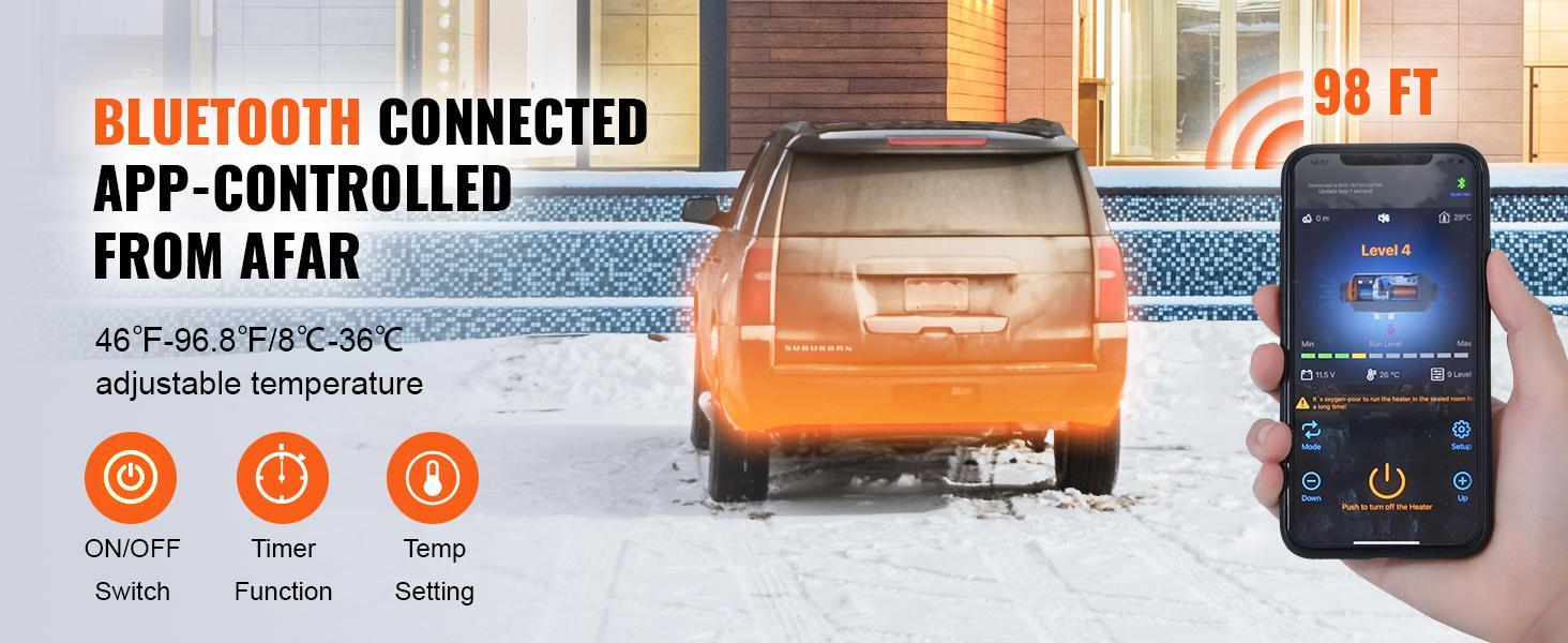 VEVOR Diesel Air Heater, Max. 8KW 12V All-on-one Diesel Heater with Bluetooth App and LCD, Automatic Altitude Adjustment Max 18045 ft, Portable Parking Heater Fast Heating Low Noise, Diesel Heater for Truck RV Trailer Camper Van Boat and Indoors VEVOR Diesel Air Heater, Max. 8KW 12V All-on-one Diesel Heater with Bluetooth App and LCD, Automatic Altitude Adjustment Max 18045 ft, Portable Parking Heater Fast Heating Low Noise, Diesel Heater for Truck RV Trailer Camper Van Boat and Indoors