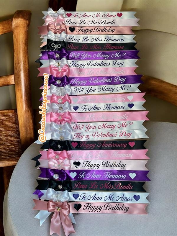 1 Custom Sash- Personalized Ribbon Message For Bouquet Decoration ...