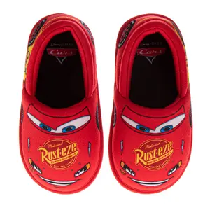 Cars Boys Slippers Lightning Mcqueen Plush Warm Soft Aline Comfy Lightweight House Shoes (5-10 toddler)