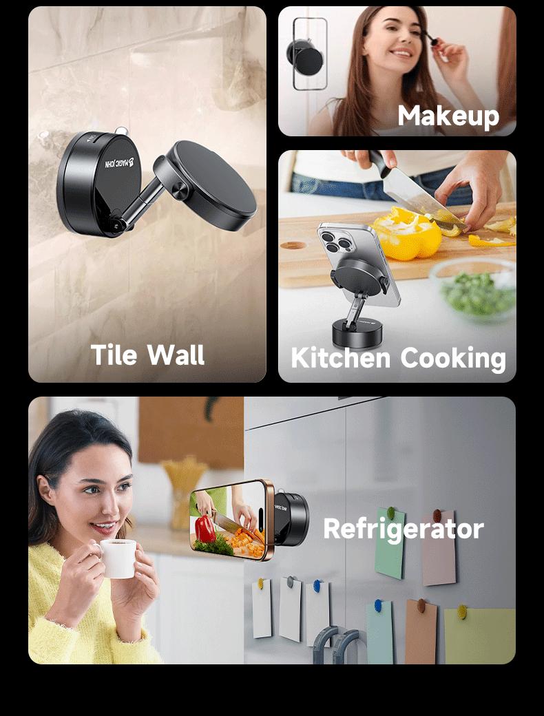 New-MAGIC JOHN 360° Magnetic Phone Holder Strong Magnetic Grip, Anti-Slip Base & Foldable Design for Car, Home & Travel