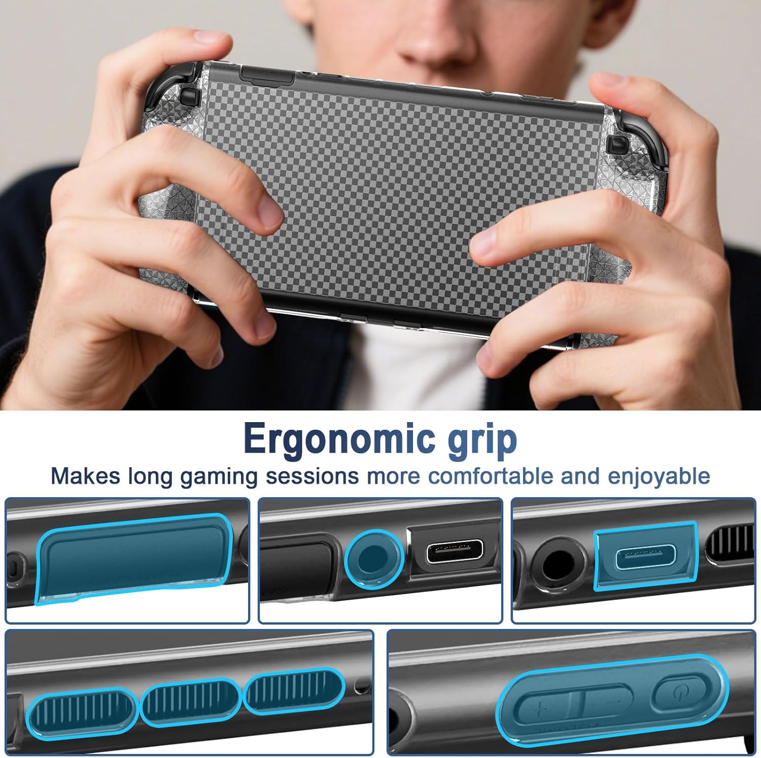 HEYSTOP Switch 2 Case Set - Protective Carrying Case with PC Cover & TPU Grip, Large Capacity for Accessories, HD Tempered Glass, Joystick Covers, Adjustable Console Protector