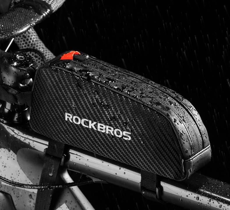 ROCKBROS Top Tube Bike Bag Bicycle Front Frame Bag Bike Accessories Pouch Compatible with iPhone 14/13/12 Pro Galaxy S22/S21