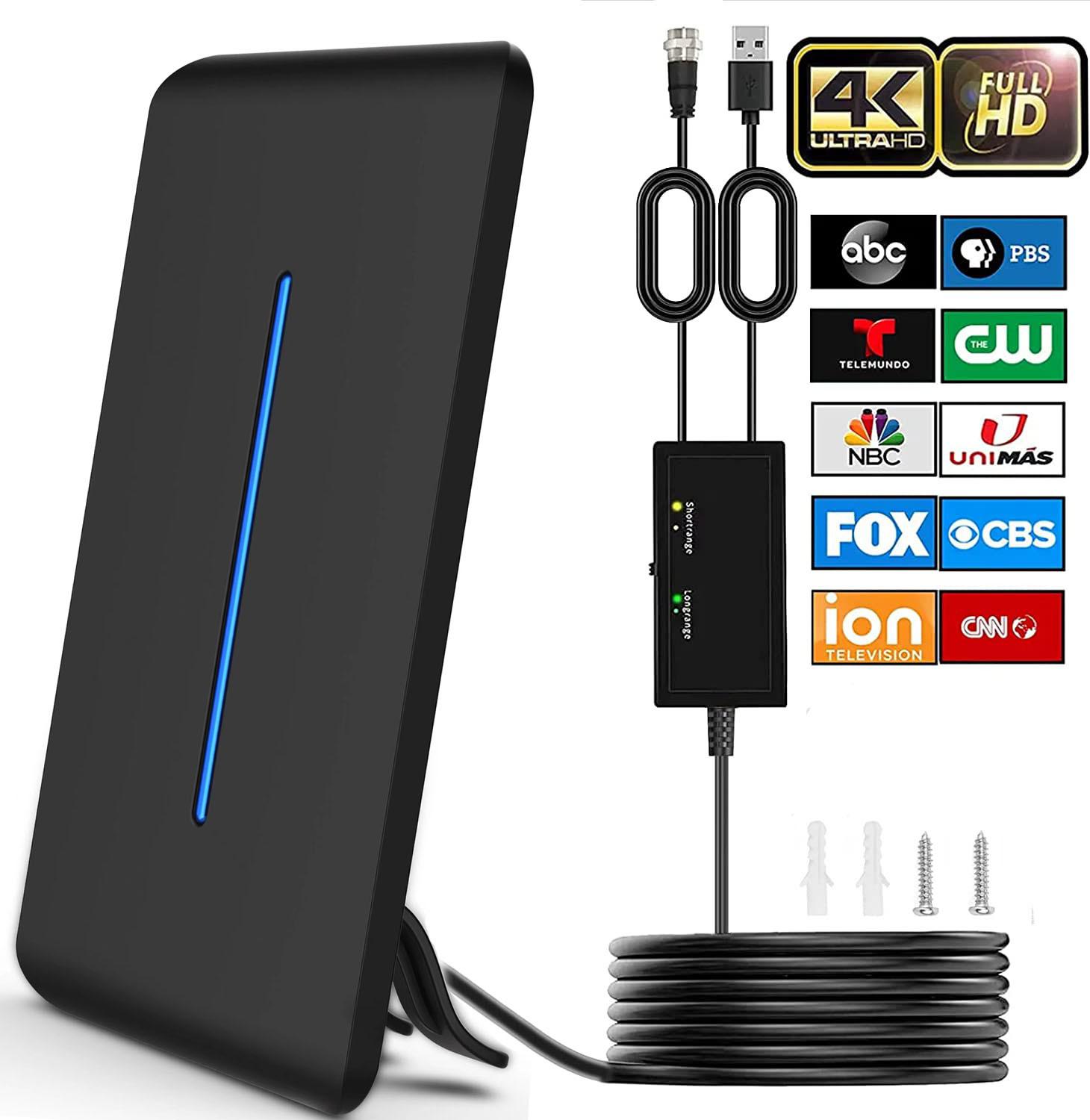 HIDB TV Antenna Digital for Smart TV HD Antena Indoor 4K Digital TV Antenna 360° Signal Amplified Strong Magnetic Base Indoor TV Antenna for Easy Long Range Reception Installation, TikTokShopBlackFriday