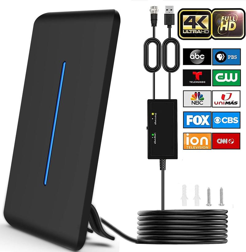 HIDB TV Antenna Digital for Smart TV HD Antena Indoor 4K Digital TV Antenna 360° Signal Amplified Strong Magnetic Base Indoor TV Antenna for Easy Long Range Reception Installation, TikTokShopBlackFriday