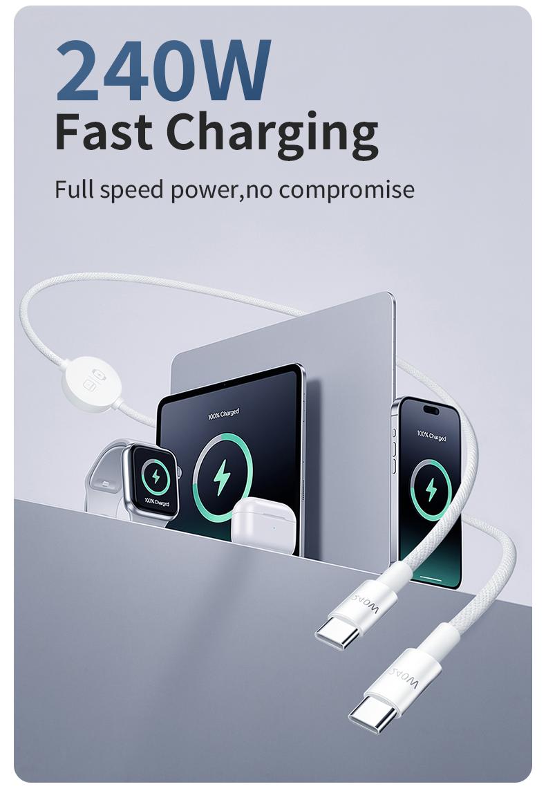 Braided USB-C charging cable