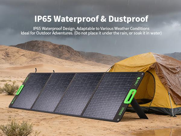 EBL 200W Solar Panel - Foldable Portable Charger with 4 Kickstands | Pro-Grade Off-Grid Power for RV, Camping & Emergencies