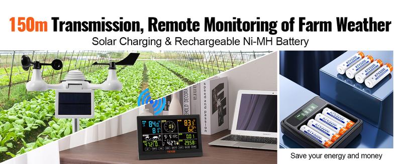 VEVOR 7-in-1 Wi-Fi Weather Station, TikTokShopBlackFriday, 7.5 in Color Display, Home Weather Station Indoor Outdoor, with Solar Wireles VEVOR Super Brand Days Outdoor Sensor Alarm Alerts, for Temperature Humidity Wind Speed/Direction Rain VEVOR 7-in-1 Wi-Fi Weather Station, TikTokShopBlackFriday, 7.5 in Color Display, Home Weather Station Indoor Outdoor, with Solar Wireles VEVOR Super Brand Days Outdoor Sensor Alarm Alerts, for Temperature Humidity Wind Speed/Direction Rain