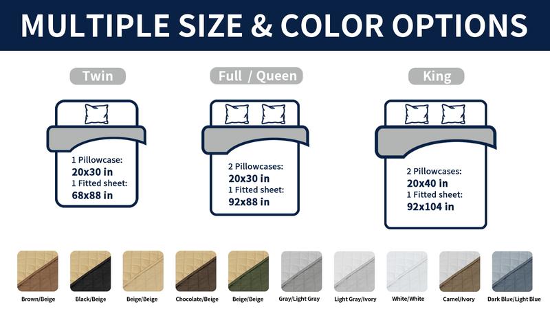 Easy-Going Reversible Quilt Set with Quilt and Pillow Shams, Soft Bed Quilt Cover, Lightweight Microfiber Bedspread, Water and Stain Resistant, Bedroom, Bedcover, Bedset