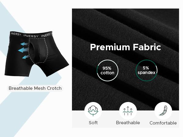 INNERSY Men's Cotton Plus Size XL-5XL Boxer Briefs 4 Pack casual breathable menswear underwear