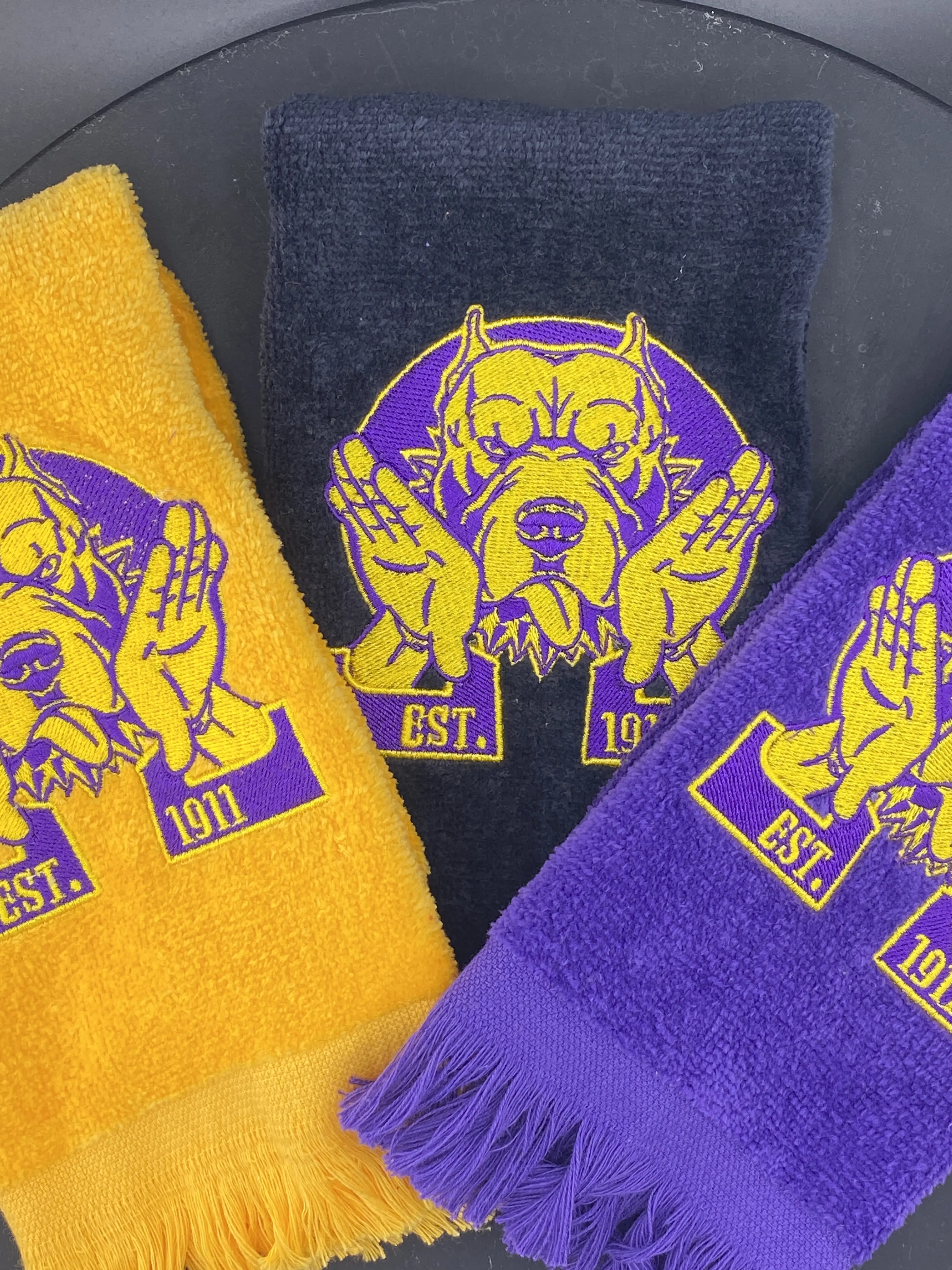Omega Psi Phi Hooks Embroidered Hop Towel Cotton Hand Connection Velour
