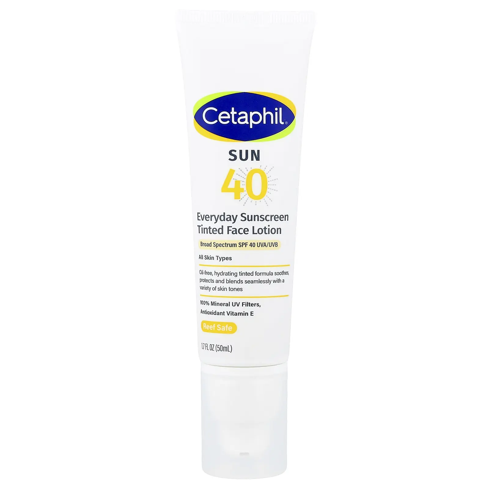 Cetaphil Everyday Sunscreen, Tinted Face Lotion, All Skin Types, SPF 40, 1.7 fl oz (50 ml)