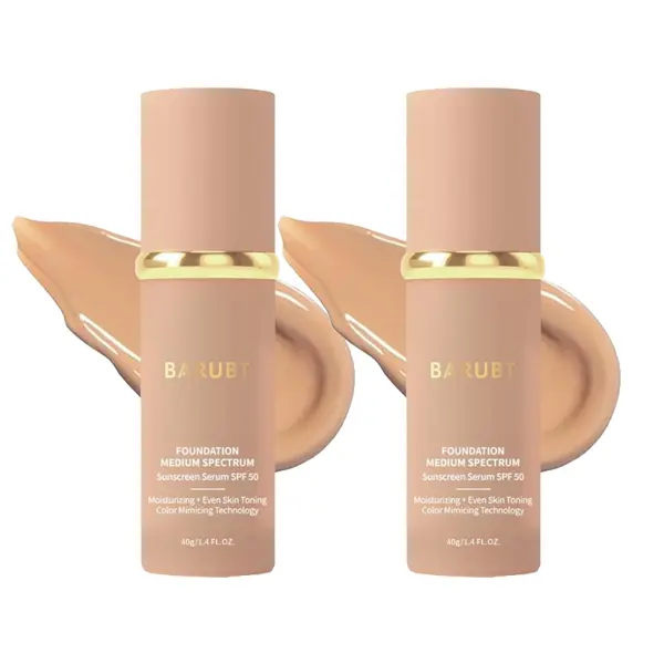2-Pack Four-in-One Foundation Cream-Moisturizing, Moisturizing Primer, Non-Greasy, Waterproof, Sweat-Proof, Suitable for All Skin Types, Face Moisturizing Cream