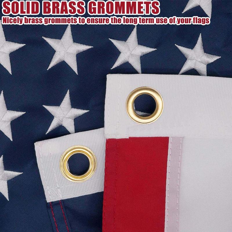 American Flag 3x5 Outdoor Heavy Duty Embroidered Stars Sewn Stripes Brass Grommets Waterproof US USA Flags