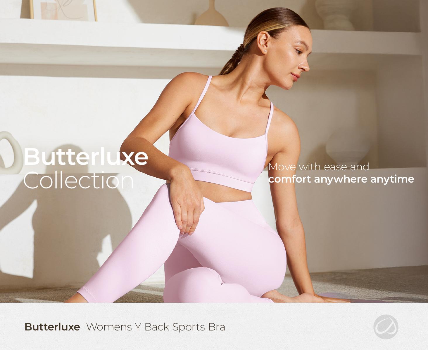 CRZ YOGA Butterluxe Womens Y Back Sports Bra - Padded Racerback Low impact Spaghetti Thin Strap Workout Yoga Bra