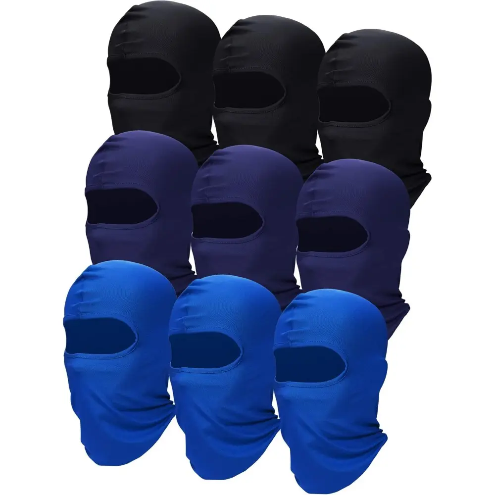 Unisex 9Pcs Outdoor Neck Gaiter Scarves - Balaclava Shape, UV Protection, Cooling Wear Full Face & Head Cover Accessories for Men Women
