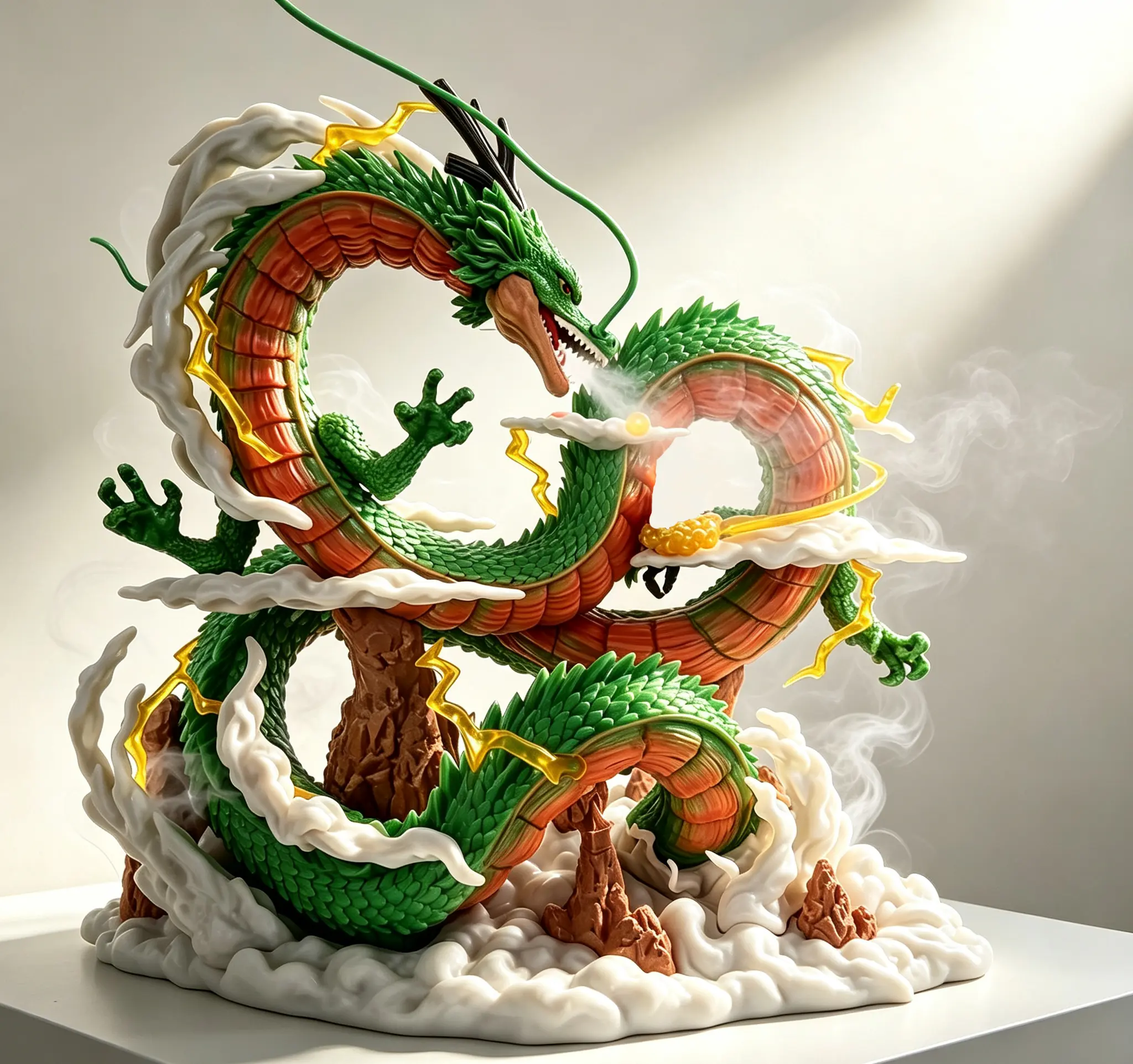 DBZ Shenron PVC Resin Statue - 23cm Fully Assembled Collectible Figure with Diorama Base, Gift Box, Home Decor Display Ornament for DBZ Fans, Ideal for Birthday Gifting