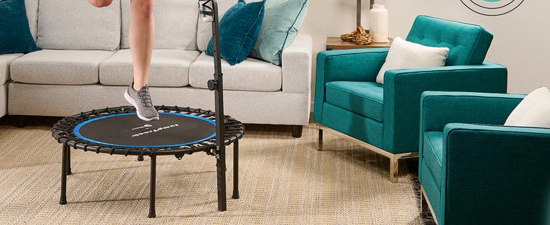 Lifepro Fitness Rebounder Trampoline – 40” Foldable with Adjustable Handle & Jump Counter | Silent Bungee Cardio Trainer for Adults