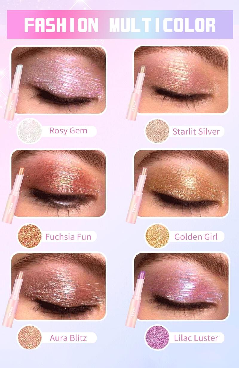 Creamy Matte & Metallic Eyeshadow Sticks Jelly Cream Formula High-Shine Sparkle Soft Glow Ideal for Eyes Face Detail Work