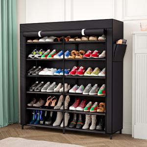 7 Tier Double Row Portable 42 Pair Shoe Rack Organizer Shelf Storage with Nonwoven Fabric Cover Shoe Cabinet for Closet Deals For You Days Water Proof