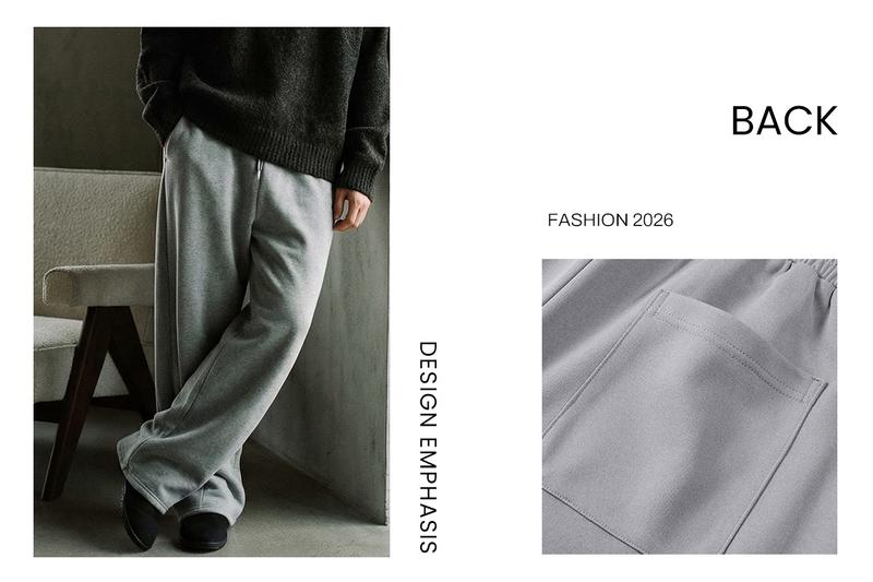 JMIERR Mens Baggy Sweatpants Drawstring Stretch Loose Fit Wide Leg Sweat Pants with Pockets