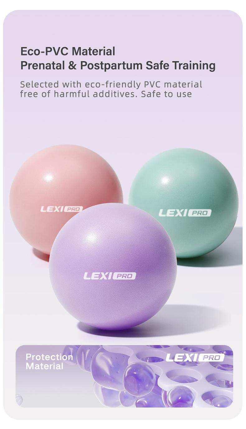 LEXI Small Exercise Ball for Pilates Yoga and Barre Workout Anti Burst Mini Stability Ball for Core Balance Training and Back Support Exercise
