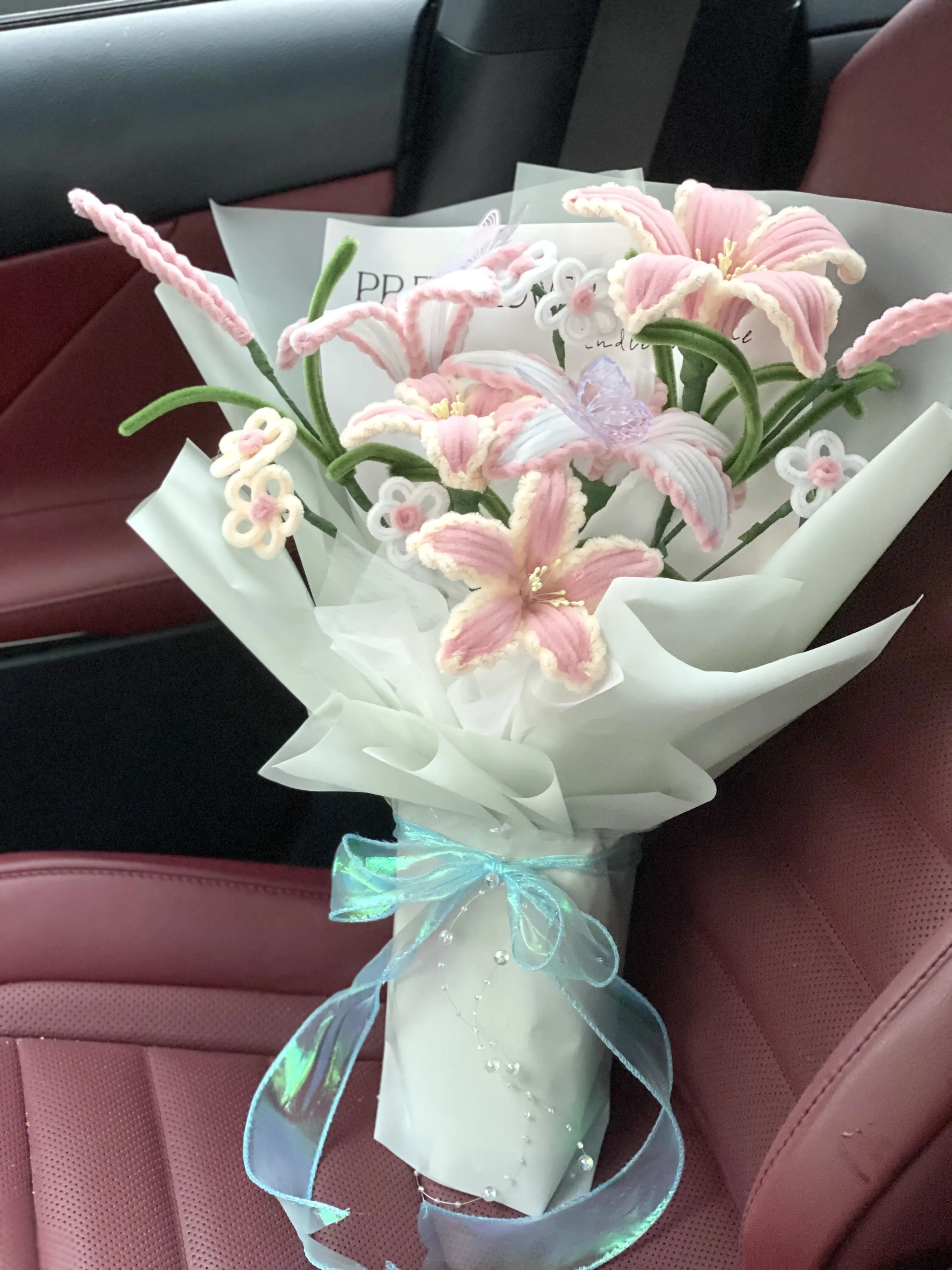 Pastel Lily Bouquet – Handmade Pipe Cleaner Flowers