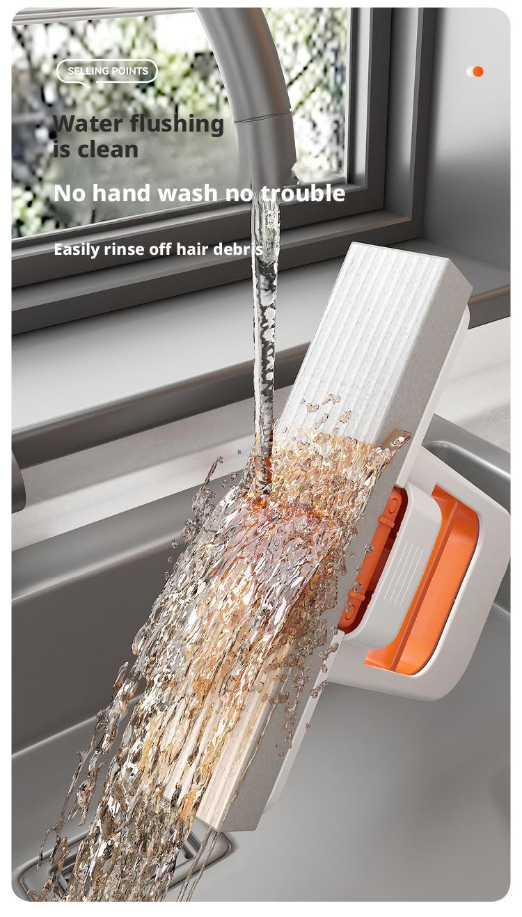 Mini Foldable Mop - No Hand Wash Deep Clean Wet Dry One Hand Use with Replacement Sponge Head for Effortless Home Cleaning Use on Kitchen Countertops Glass Bathroom & Car Interior Household