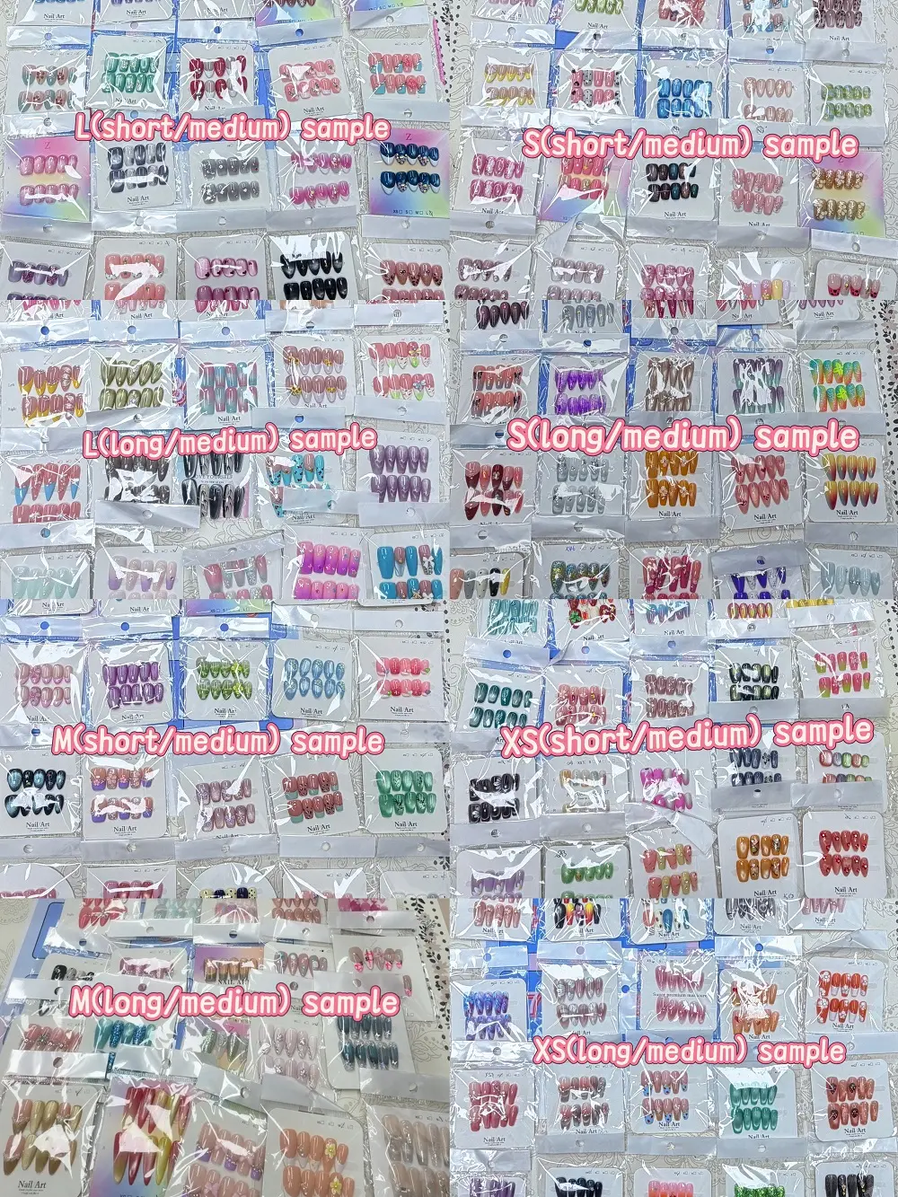 Gracie:20sets handmade press-on nails selectable size and length random style