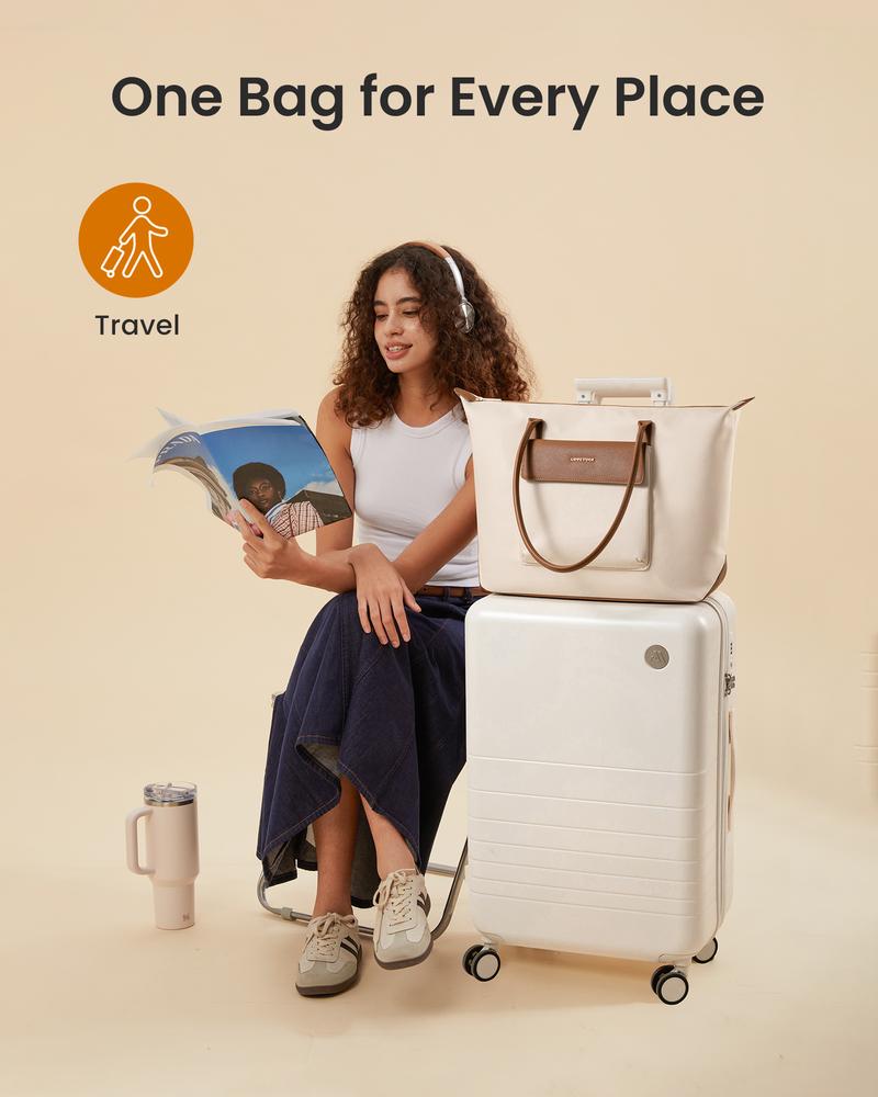 LOVEVOOK Grace Laptop Tote Handbag for Women,Large-capacity Dumpling Bag,Fashionable Versatile Hobo Bag,Waterproof and Breathable Nylon and Genuine Leather,with a functional pouch,Suitable for Daily Commute and various occasions,TikTokShopStockUp