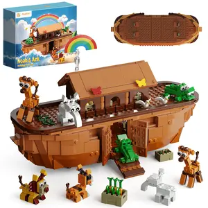 BUILDIFY Noah's Ark Building Blocks Set - 845 PCS Deluxe Bible Story Model Kit for Adults Boys & Girls Interactive Religious Construction Toy Ideal Christian Gift for Birthday Baptism & Easter