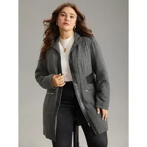 【Pocket Approved 】BLOOMCHIC Padded Patchwork PU Leather Zipper Coat 2026 Summer Vibes Fit Womenswear