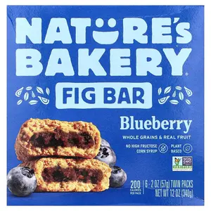 Nature's Bakery Fig Bar, Blueberry, 6 Twin Packs, 2 oz (57 g) Each