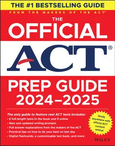 USED Book - The Official ACT Prep Guide 2024-2025: Book + 9 Practice Tests + 400 Digital Flashcards + Online Course by ACT (Paperback) - english