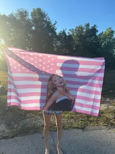 Custom Photo Pink American flag Personalized Tapestry Design Your Image Funny Flag Tapestry Bedroom Decor, Pink American Flag