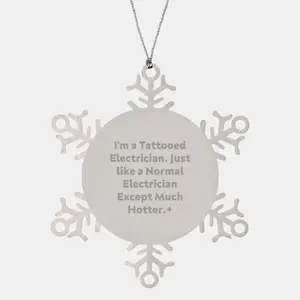 Funny Electrician Gifts from Men for Friends and Family - Unique Snowflake Ornament