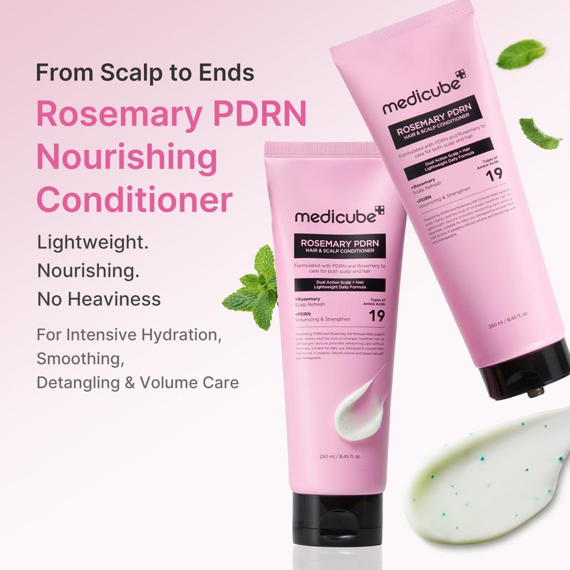 [NEW] [medicube] Rosemary PDRN Scalp-to-Hair Strengthening Set | Includes Shampoo, Conditioner, Scalp Serum | Hair Thinning Care Set for Dry & Oily, Damaged, Frizzy Hair, Oily Flaky-looking Scalp | Korea Hair Care