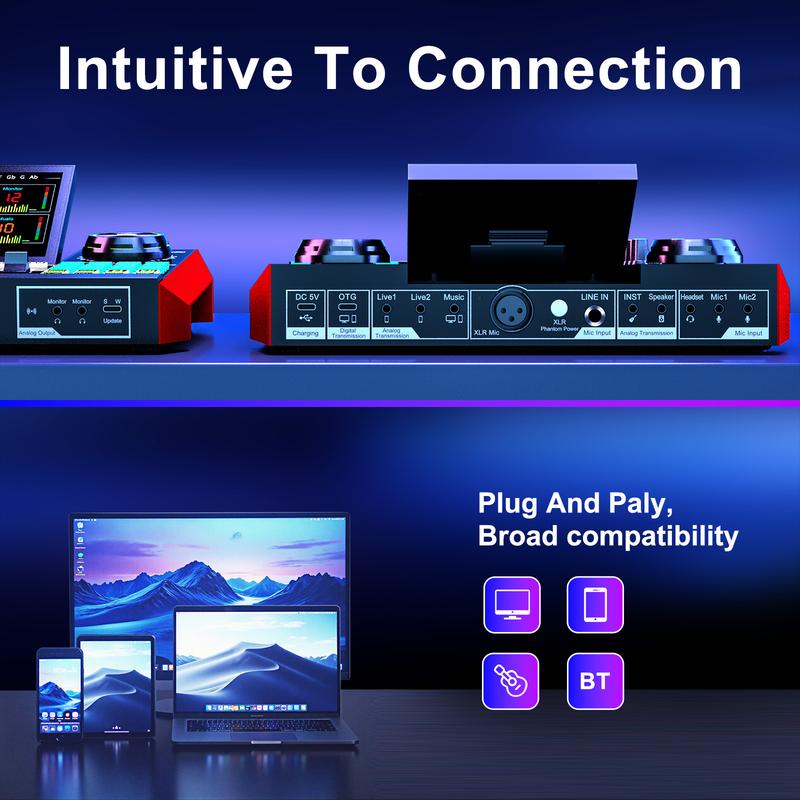 Tenlamp G10-BM800 Cantilever Sound Card Kit, Upgraded Cantilever Bracket, Customizable Sound Effects, Condenser Microphone, Suitable for Live Streaming, Gaming, Vocal Podcasting, 2-Level Noise Cancellation, and Computer Audio Mixing