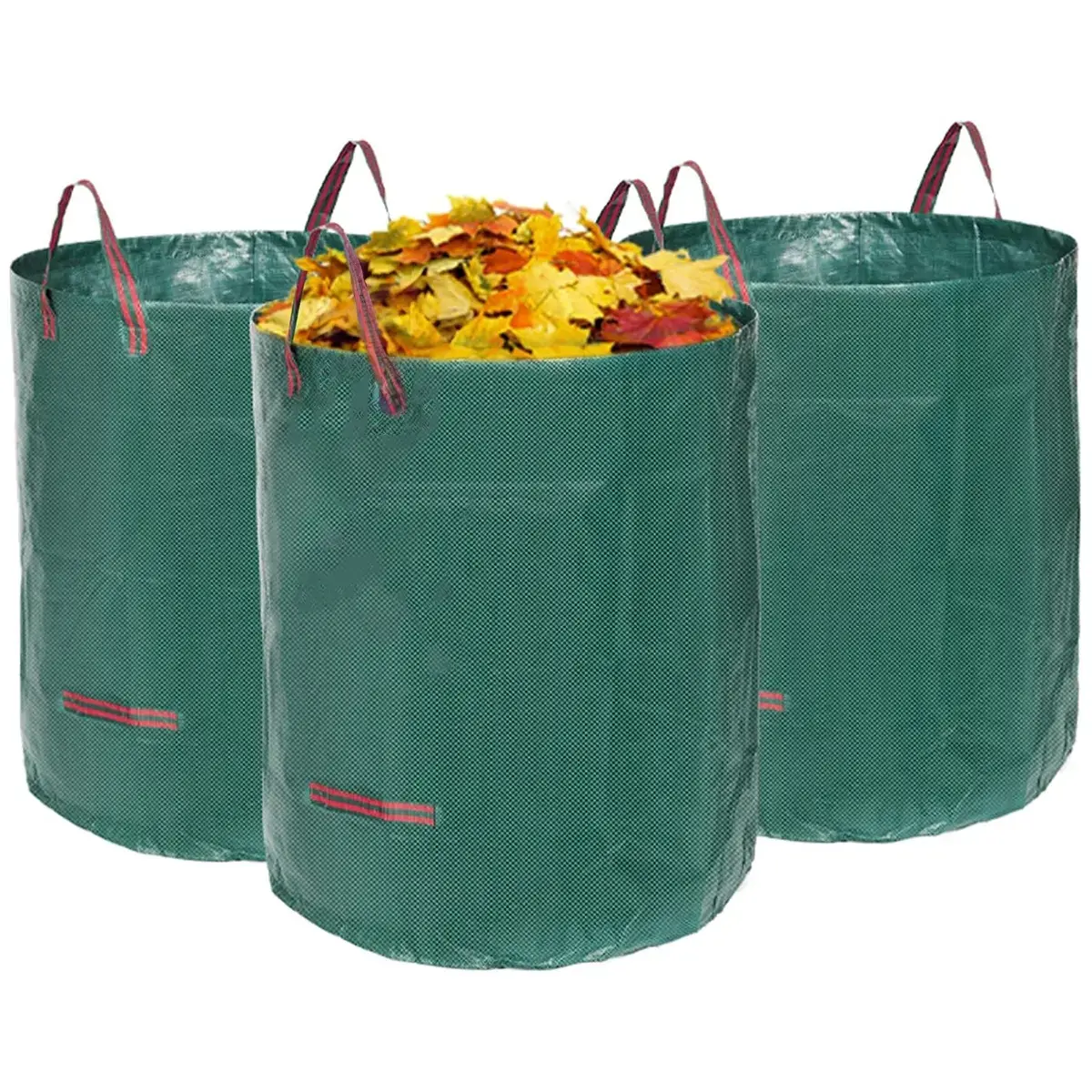 ECOS INNOVATION 72 Gallon Reusable Yard Waste Bag, Large Lawn Garden Bags, Heavy Duty Collapsible Garden Leaf Trash Container, Stand-Up Grass Clipping Bin, with Reinforcement Ring and Handles