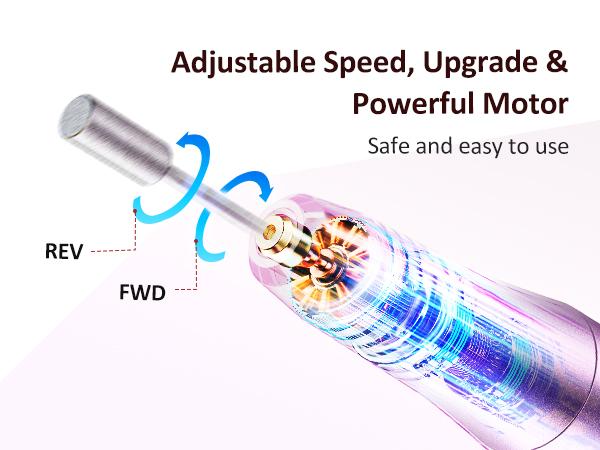 COSLUS Professional Electric Nail Drill Kit - Cordless Rechargeable with 6 Bits & 60 Sanding Bands for Acrylic Gel Nails - Lightweight Portable for DIY Manicure Pedicure - Quiet Low Heat Design - Ideal for Home Salon Use