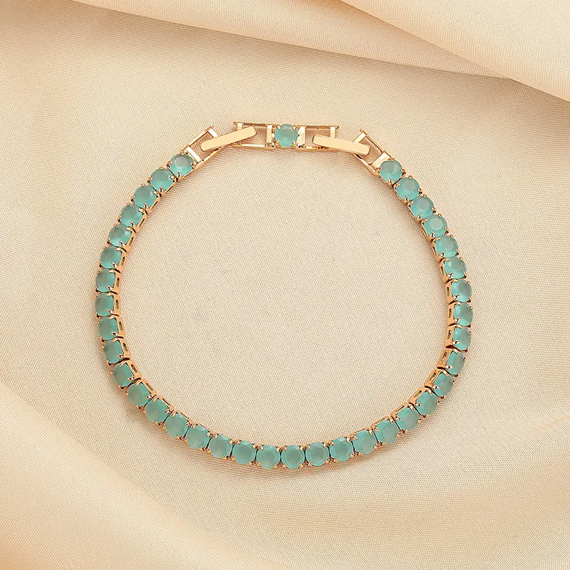 Korean version blue single-row small diamond design bracelet,charm bracelet,bracelet women,Suitable for daily use