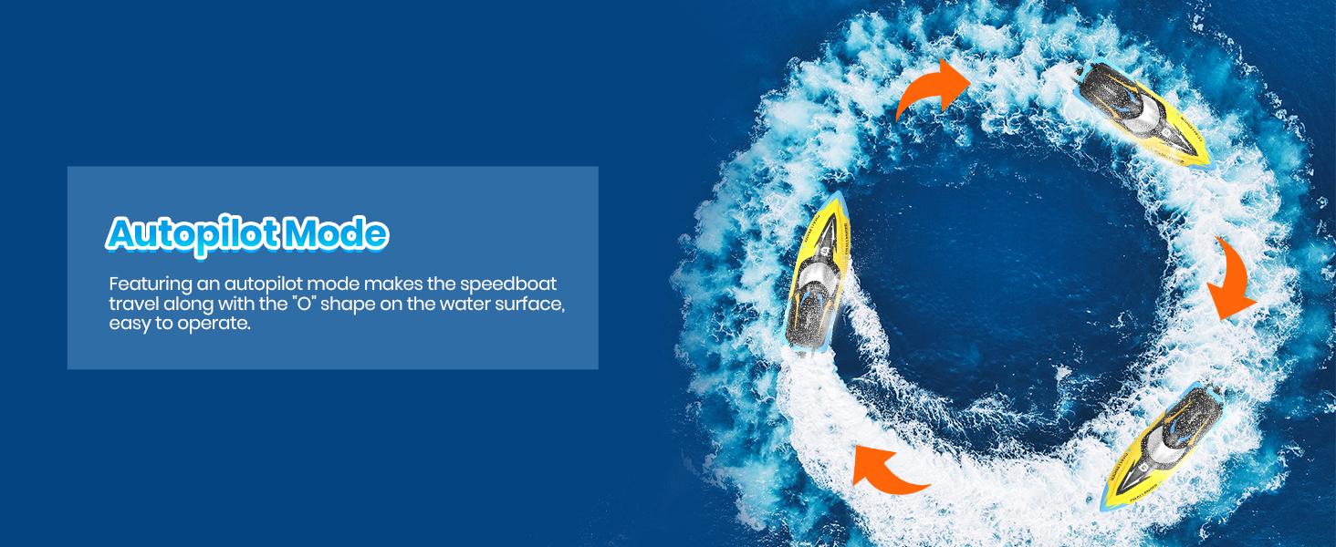 DEERC Brushless RC Boat, 30+ mph Fast RC Boats Never Capsize&Low Battery Alarm Function, 2.4GHz Racing Boat with LED Lights  Rechargeable Batteries