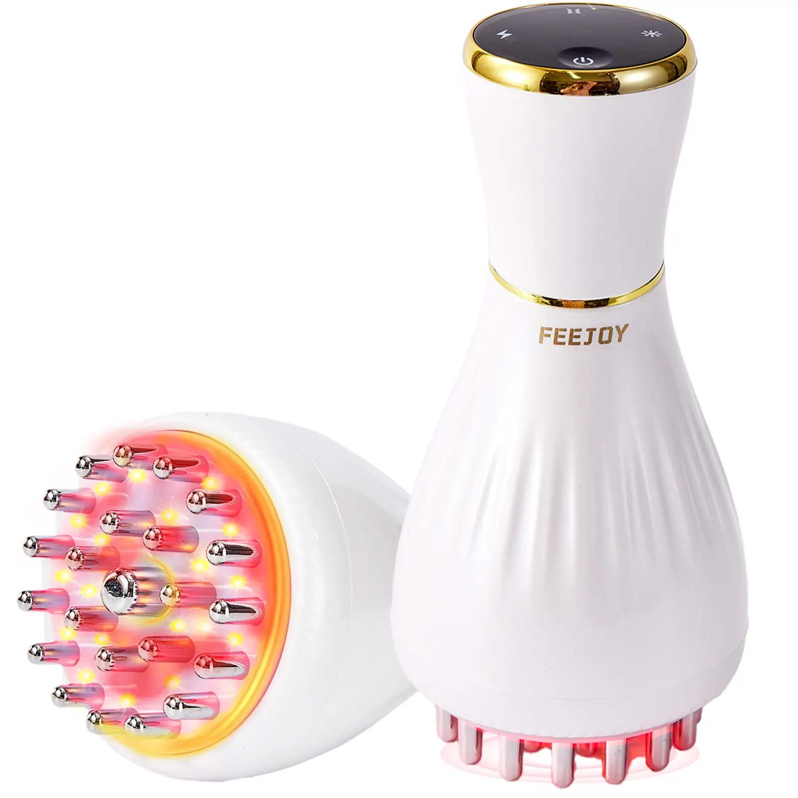 FEEJOY USB Rechargeable Handheld Full-Body Massager - Battery-Powered, Ergonomic Design, Heat Vibration, 4 Modes, 12 Levels, Anti-Cellulite, Portable Pro+ Masseur for Muscle Relief, Circulation Boost, FEEJOY Massage Oil Compatible Memorial Day Gift, Usb R